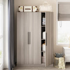 70. H x 47.2 W Wardrobe Cabinet Armoire Three Doors In White Closet