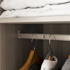 70. H x 47.2 W Wardrobe Cabinet Armoire Three Doors In White Closet