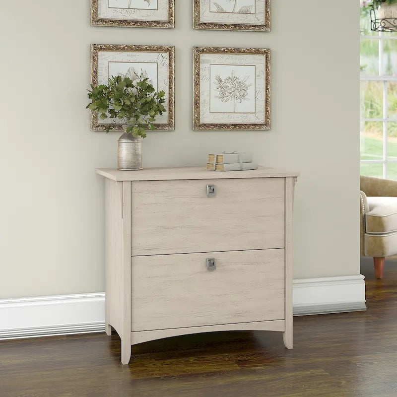 Bush Furniture Salinas Lateral File Cabinet in Antique White