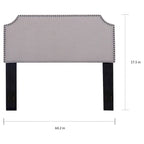 Morden Full/Queen Nailhead Upholstered Fabric Headboard