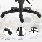 Home Office Chair Adjustable Height Recliner with Retractable Footrest, Mesh Back