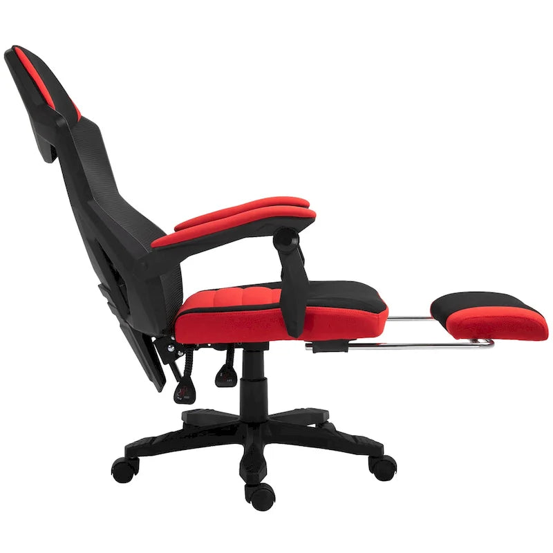 Home Office Chair Adjustable Height Recliner with Retractable Footrest, Mesh Back