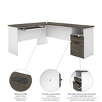 71W U or L-Shaped Executive Desk with Hutch