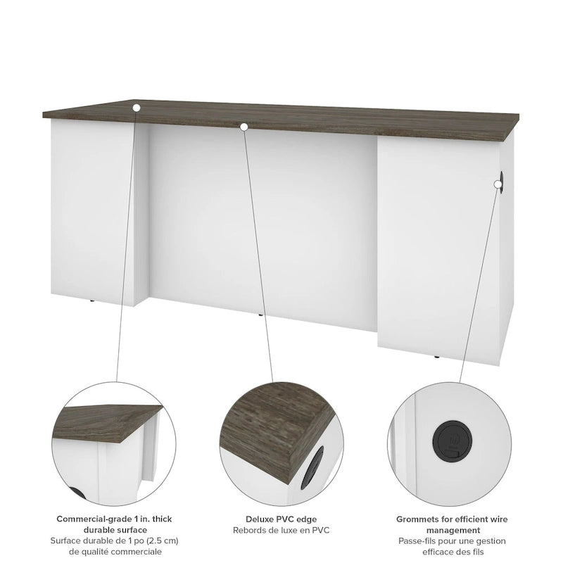 71W U or L-Shaped Executive Desk with Hutch