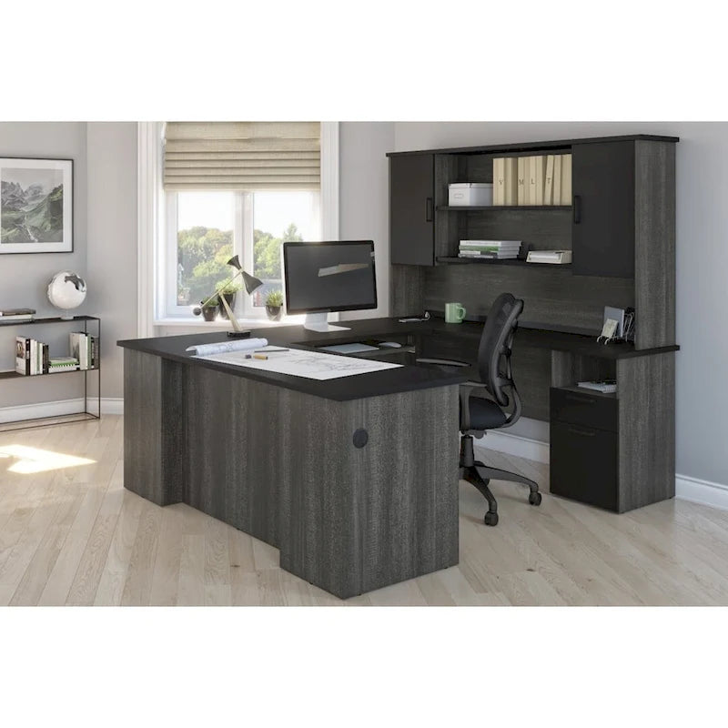 71W U or L-Shaped Executive Desk with Hutch