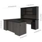 71W U or L-Shaped Executive Desk with Hutch