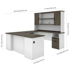 71W U or L-Shaped Executive Desk with Hutch