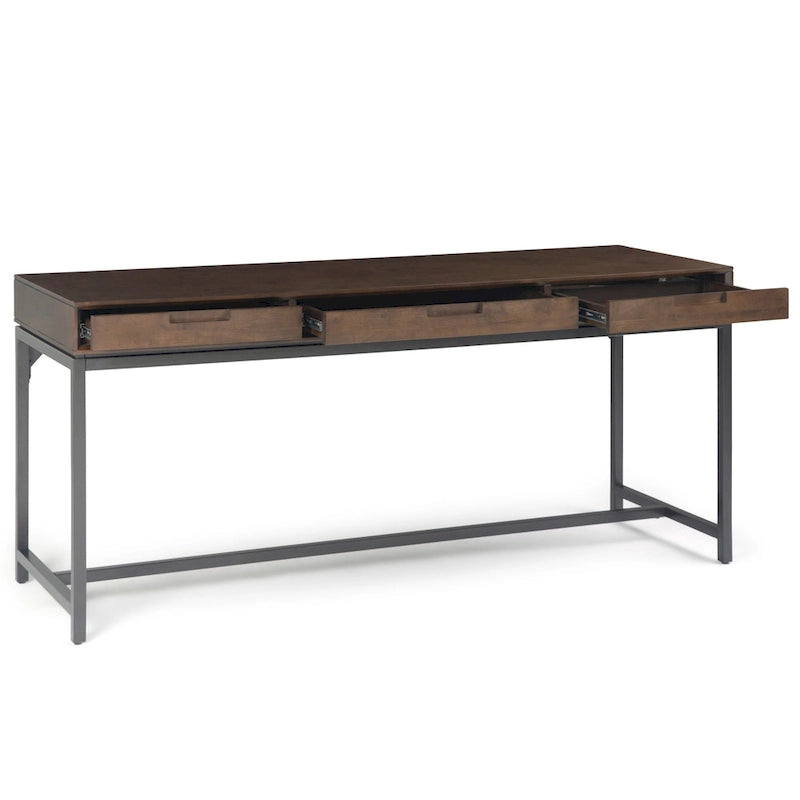 WYNDENHALL Devlin SOLID WOOD Industrial 72 inch Wide Wide Desk