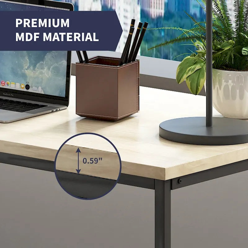 Mixoy L-Shaped Computer Desk with Drawers, Large Corner Office Desk, Modern Executive Desk, Writing Table Workstation