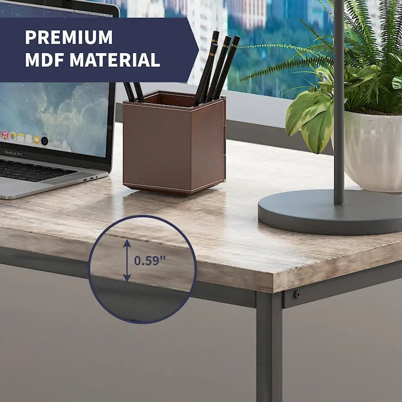 Mixoy L-Shaped Computer Desk with Drawers, Large Corner Office Desk, Modern Executive Desk, Writing Table Workstation