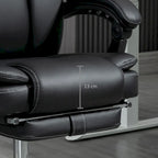 Vinsetto Massage Office Chair with 6 Vibration Points, Heated Reclining PU Leather Computer Chair with Adjustable Height, Black