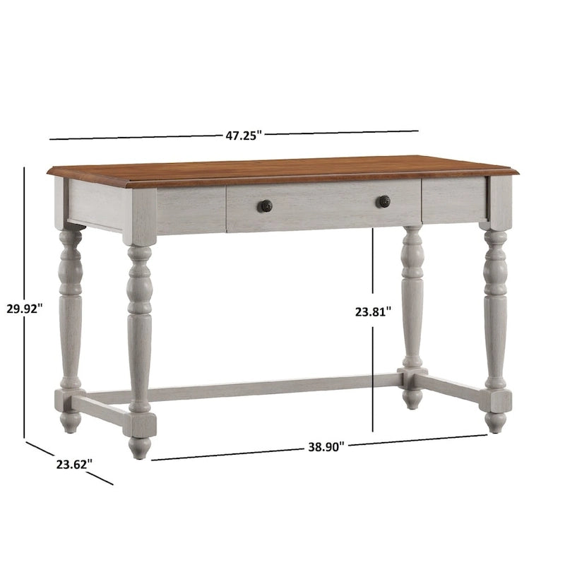 Oaklyn Antique 1-drawer Desk with Charging Station by iNSPIRE Q Classic