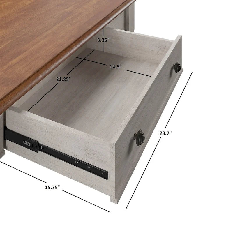 Oaklyn Antique 1-drawer Desk with Charging Station by iNSPIRE Q Classic