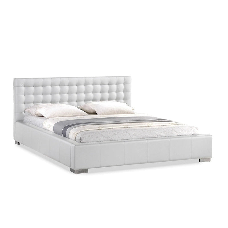 White Modern Queen-size Platform Bed