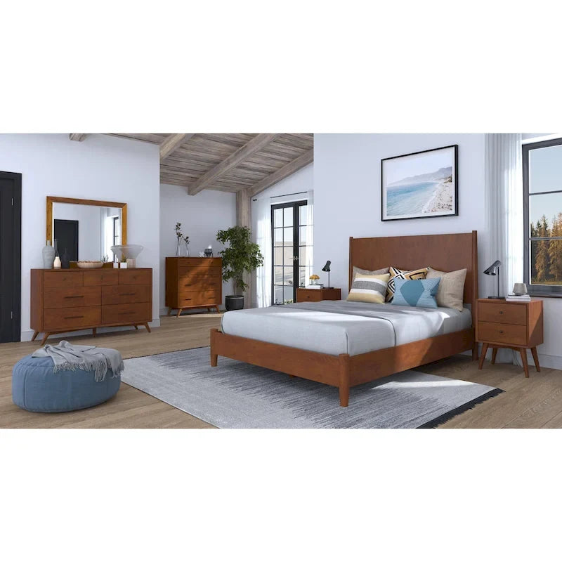Carrington Grenivik Mid Century Modern Panel Bed
