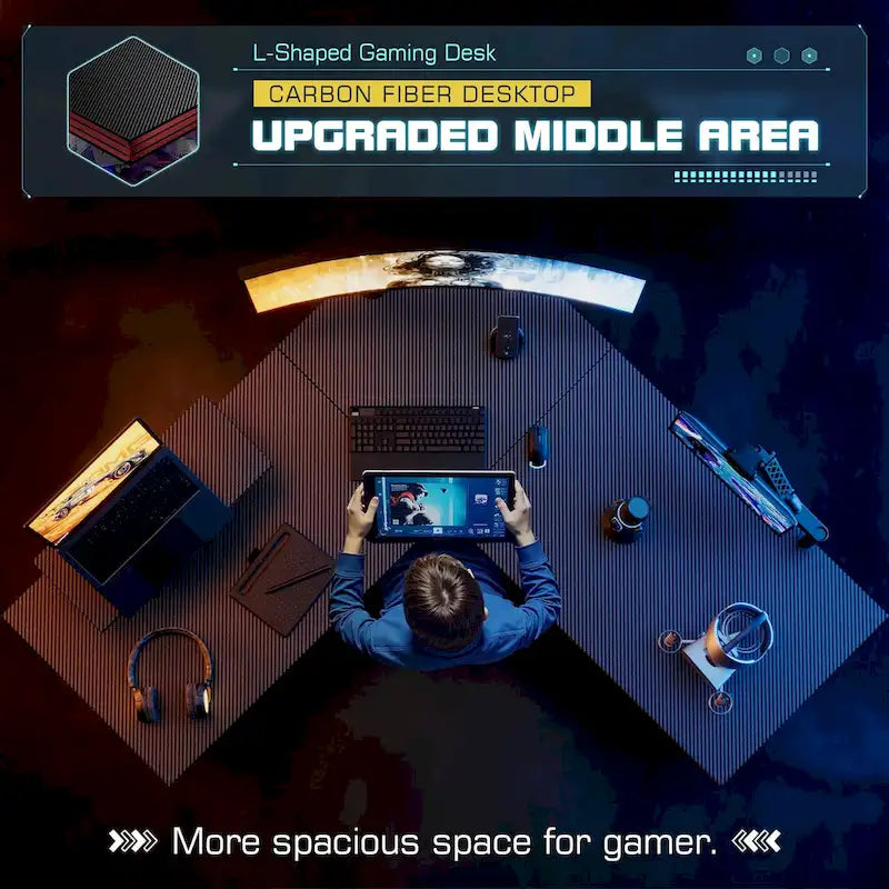 Homall L-Shaped Gaming Desk Computer Corner Desk Office Writing Desk