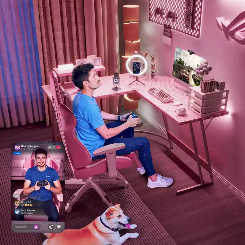 Homall L-Shaped Gaming Desk Computer Corner Desk Office Writing Desk