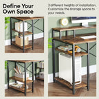 55 Inch Dual Monitor Computer Desk with Adjustable Shelves