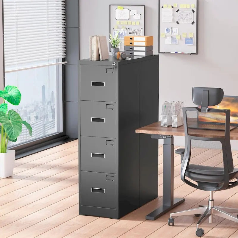 18 Deep 4 Drawers Vertical Metal Locking File Cabinet with with 4 Adjustable Hanging Frame for Home Office