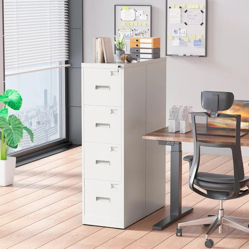 18 Deep 4 Drawers Vertical Metal Locking File Cabinet with with 4 Adjustable Hanging Frame for Home Office