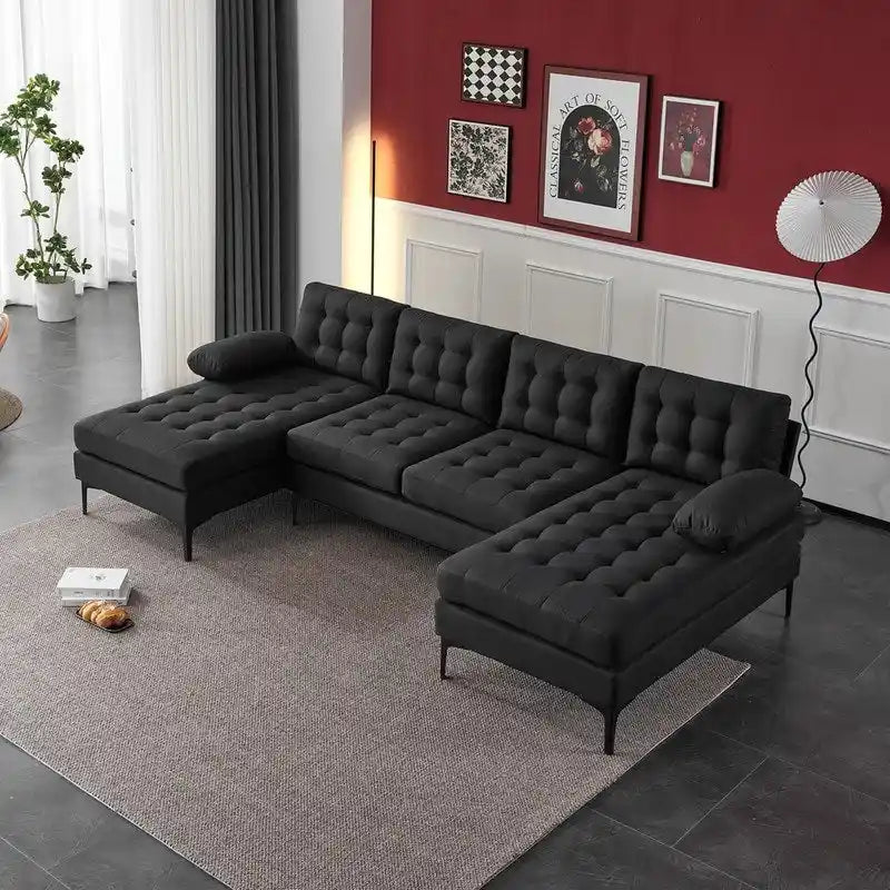 110 4-Seat U-Shaped Upholstered Sectional Sofa