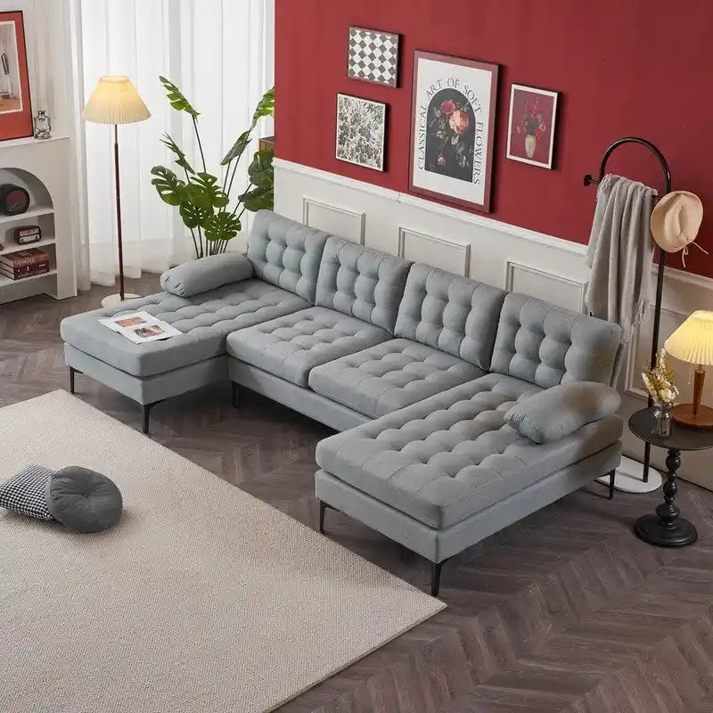 110 4-Seat U-Shaped Upholstered Sectional Sofa