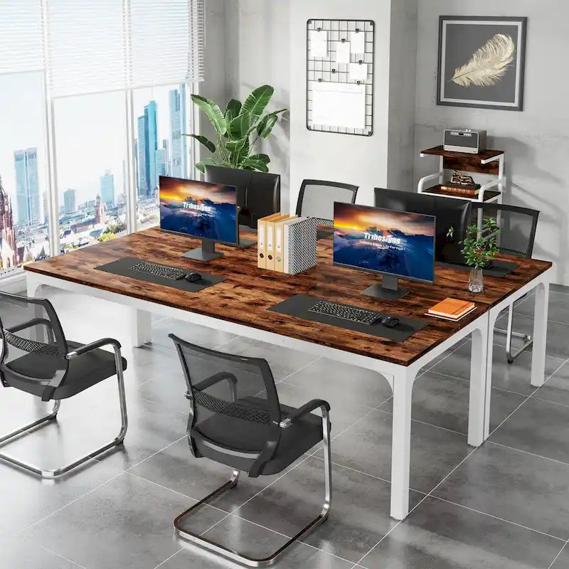 78.8 Extra Long 2 Person Computer Desk with Metal Legs for Home Office Bedroom