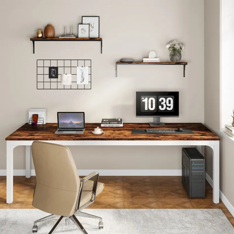 78.8 Extra Long 2 Person Computer Desk with Metal Legs for Home Office Bedroom