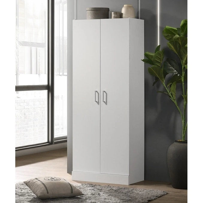 Alara White 60 Height Simplistic Modern Double Door Storage Cabinet