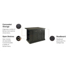 Black Wood and Granite Inlay Kitchen Island