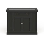 Black Wood and Granite Inlay Kitchen Island