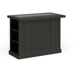 Black Wood and Granite Inlay Kitchen Island