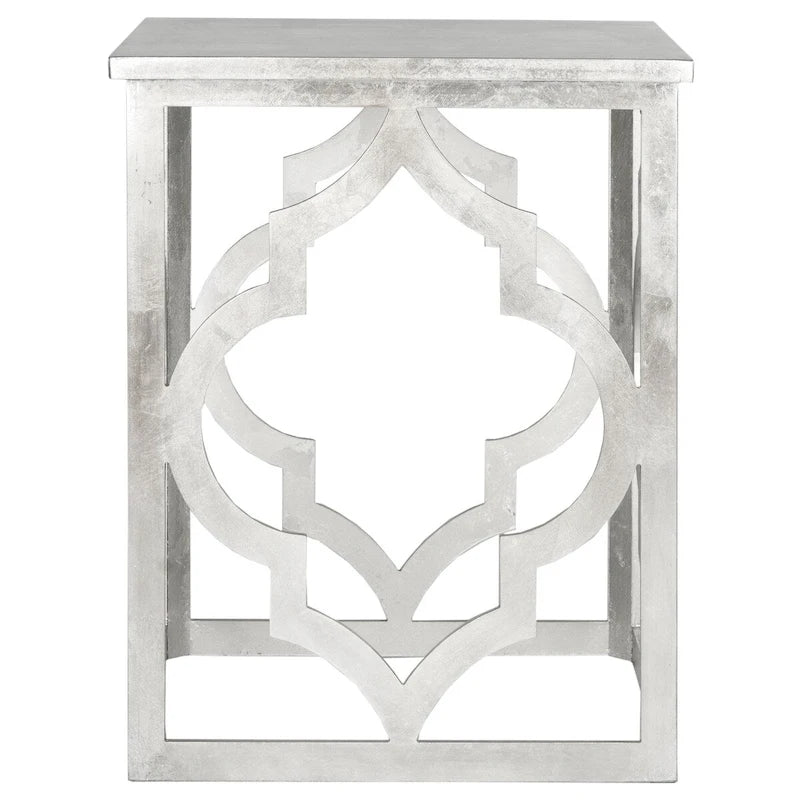 Trellis Silver Leaf End Table. - 19 W x 19 D x 23 H - 19Wx19Dx23H