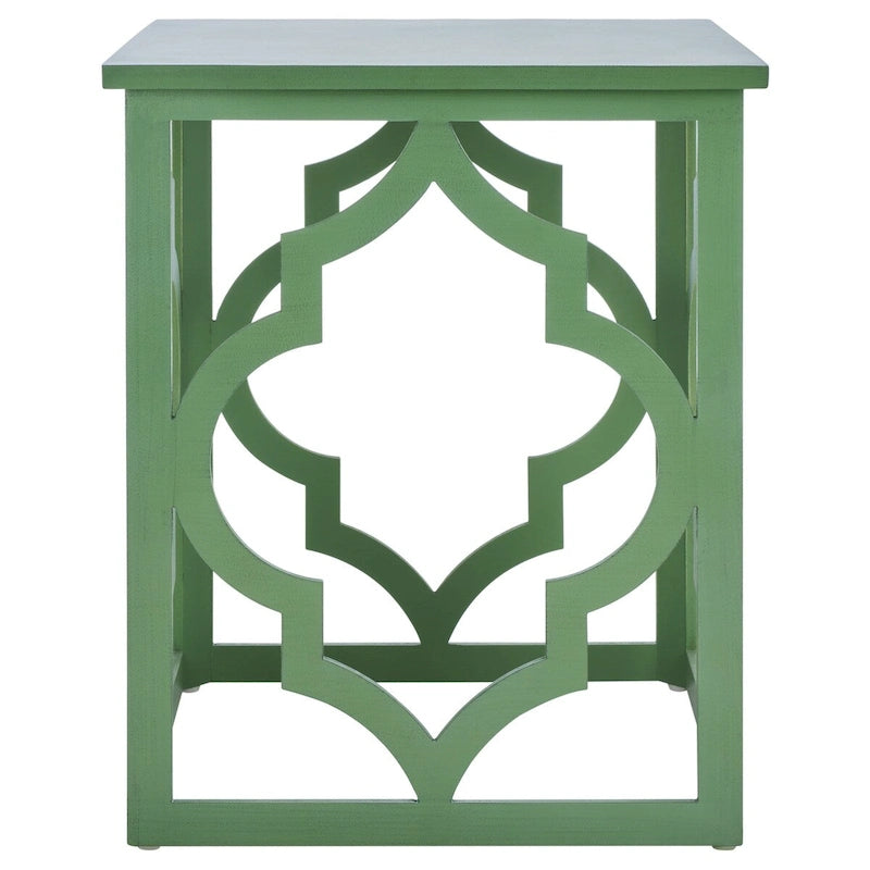 Trellis Silver Leaf End Table. - 19 W x 19 D x 23 H - 19Wx19Dx23H