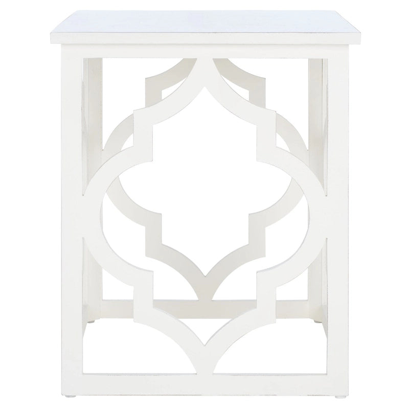Trellis Silver Leaf End Table. - 19 W x 19 D x 23 H - 19Wx19Dx23H