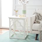 Trellis Silver Leaf End Table. - 19 W x 19 D x 23 H - 19Wx19Dx23H