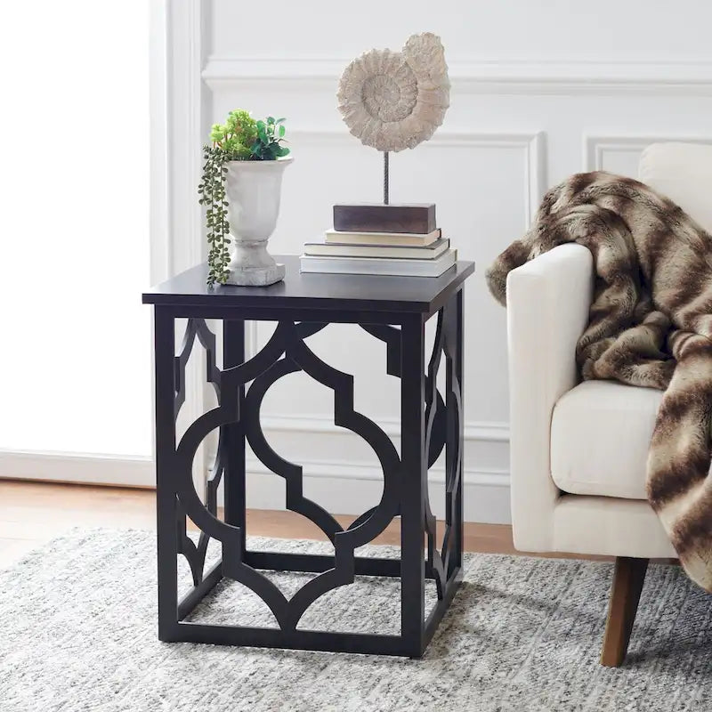 Trellis Silver Leaf End Table. - 19 W x 19 D x 23 H - 19Wx19Dx23H
