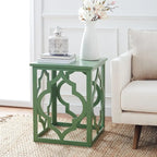 Trellis Silver Leaf End Table. - 19 W x 19 D x 23 H - 19Wx19Dx23H