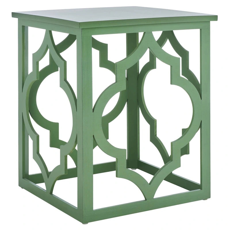 Trellis Silver Leaf End Table. - 19 W x 19 D x 23 H - 19Wx19Dx23H
