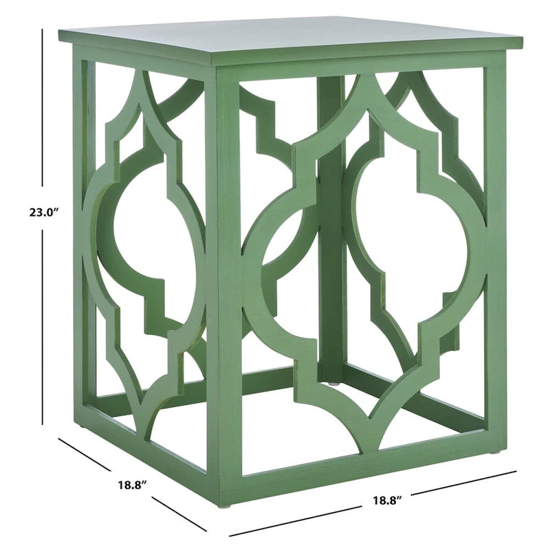Trellis Silver Leaf End Table. - 19 W x 19 D x 23 H - 19Wx19Dx23H