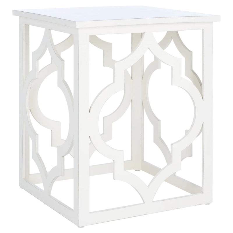 Trellis Silver Leaf End Table. - 19 W x 19 D x 23 H - 19Wx19Dx23H