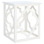 Trellis Silver Leaf End Table. - 19 W x 19 D x 23 H - 19Wx19Dx23H