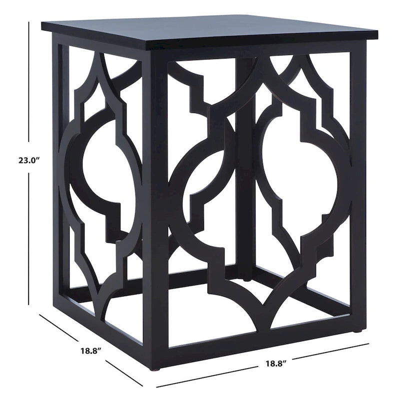 Trellis Silver Leaf End Table. - 19 W x 19 D x 23 H - 19Wx19Dx23H