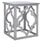 Trellis Silver Leaf End Table. - 19 W x 19 D x 23 H - 19Wx19Dx23H