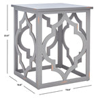 Trellis Silver Leaf End Table. - 19 W x 19 D x 23 H - 19Wx19Dx23H