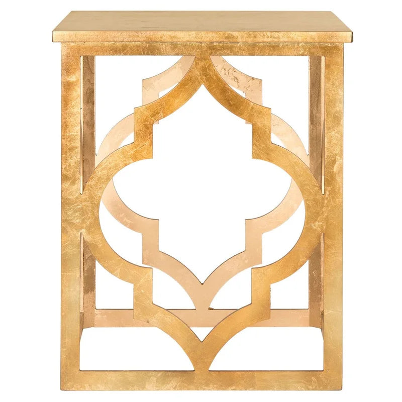 Trellis Silver Leaf End Table. - 19 W x 19 D x 23 H - 19Wx19Dx23H
