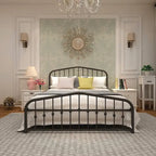 Platform Metal Bed Frame with Headboard, Iron Slat Support