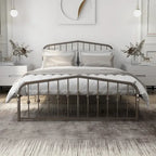 Platform Metal Bed Frame with Headboard, Iron Slat Support