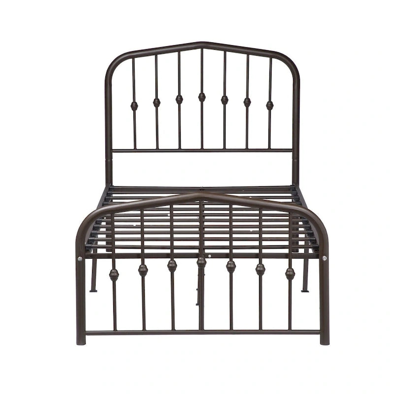Platform Metal Bed Frame with Headboard, Iron Slat Support