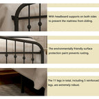 Platform Metal Bed Frame with Headboard, Iron Slat Support